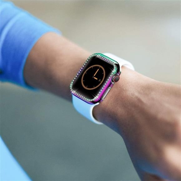 Compatible for Apple Watch Case 44mm Bling Crystal Diamonds Rhinestone Bumper - Picture 2 of 7